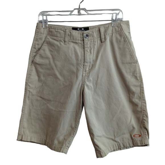 Oakley Shorts Mens 30 Tan Chino Flat Front - Picture 1 of 8